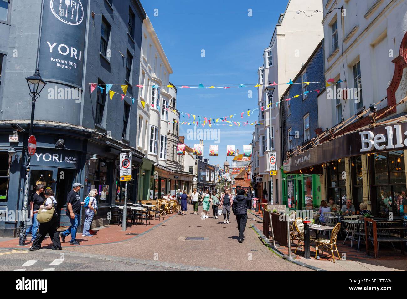 Busy streets of central Brighton in East Sussex, UK Stock Photo