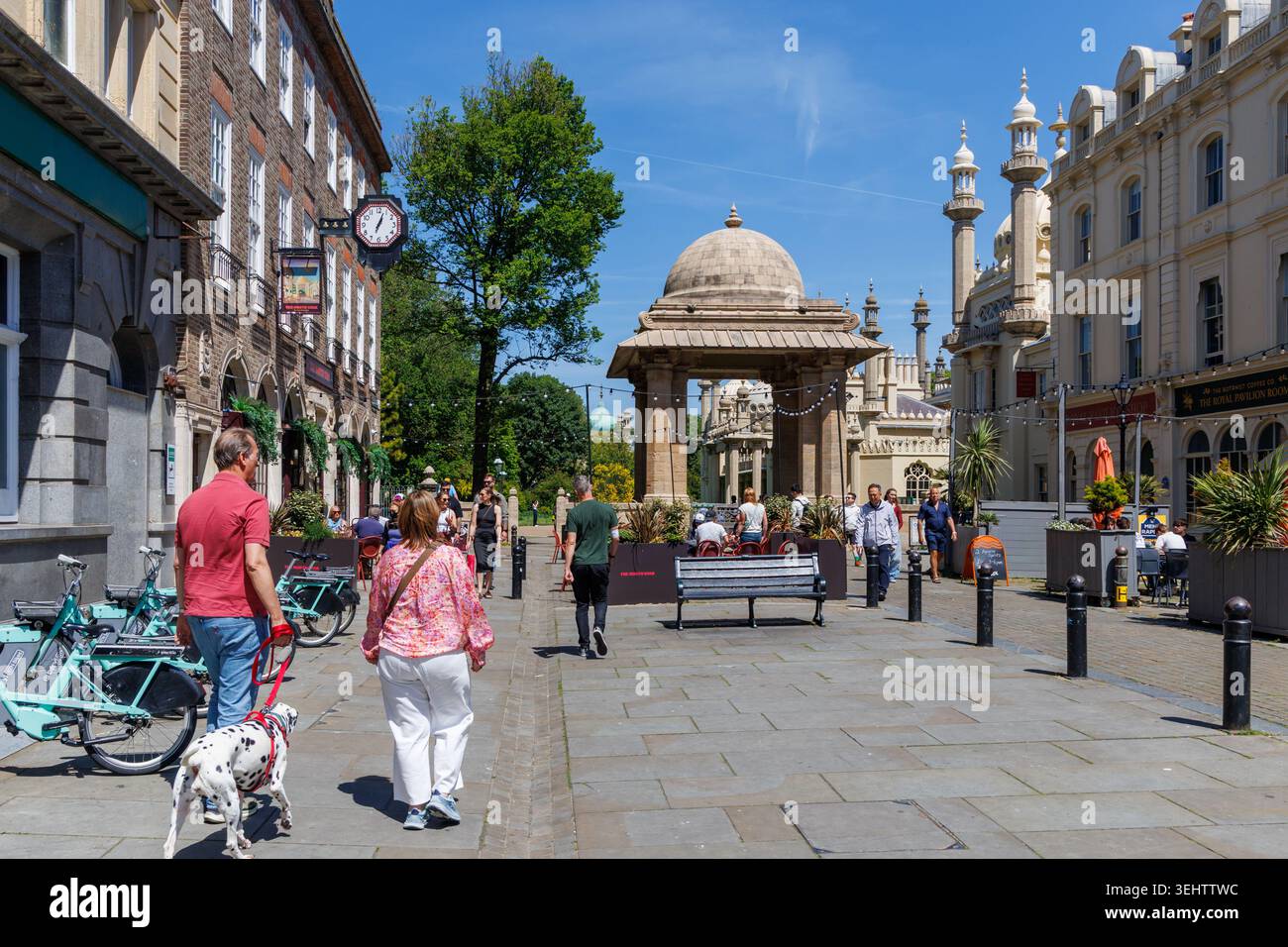 Busy streets of central Brighton in East Sussex, UK Stock Photo