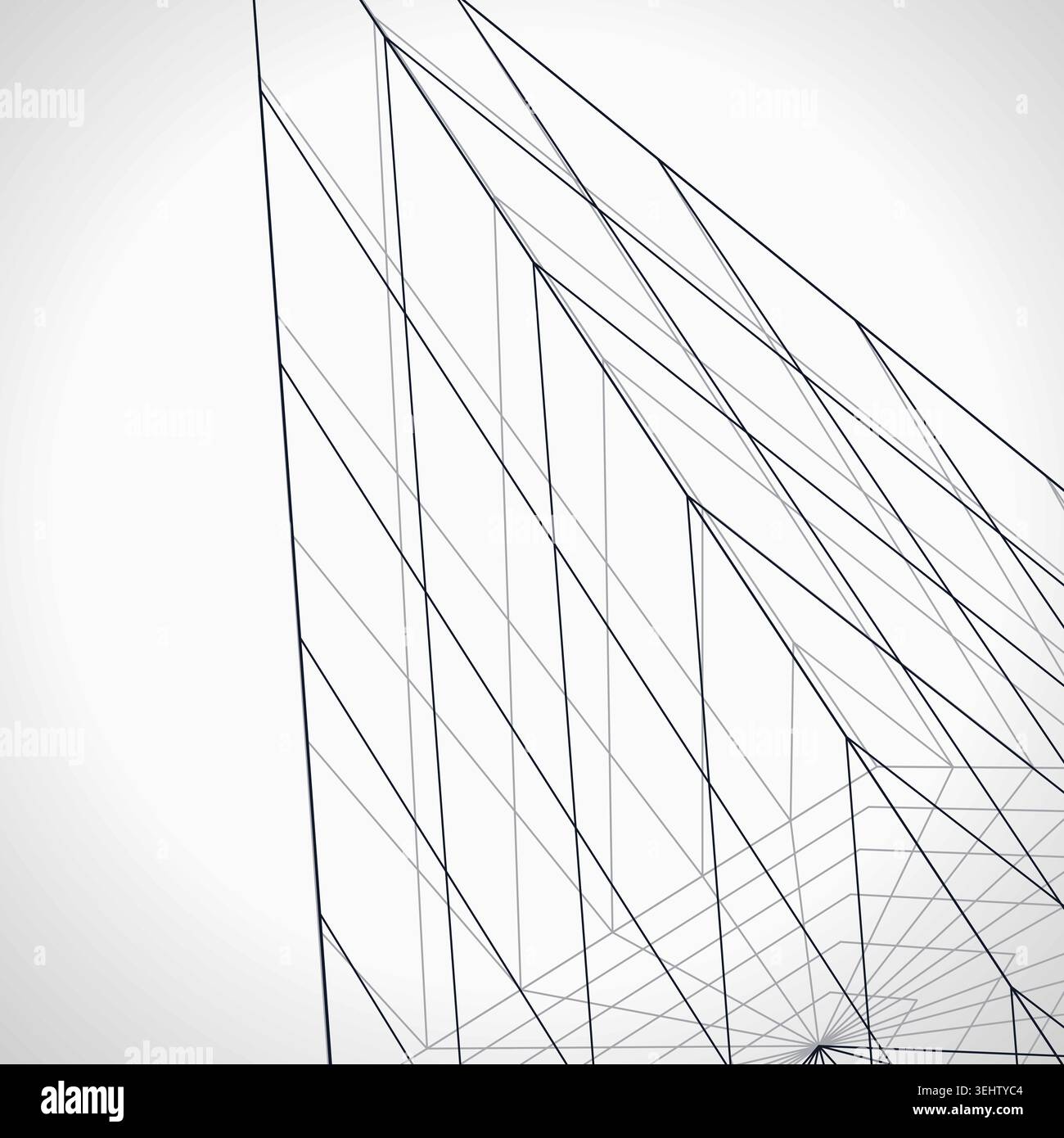 Abstract futuristic pyramid structure rendered as a clean geometric network background Stock Vector