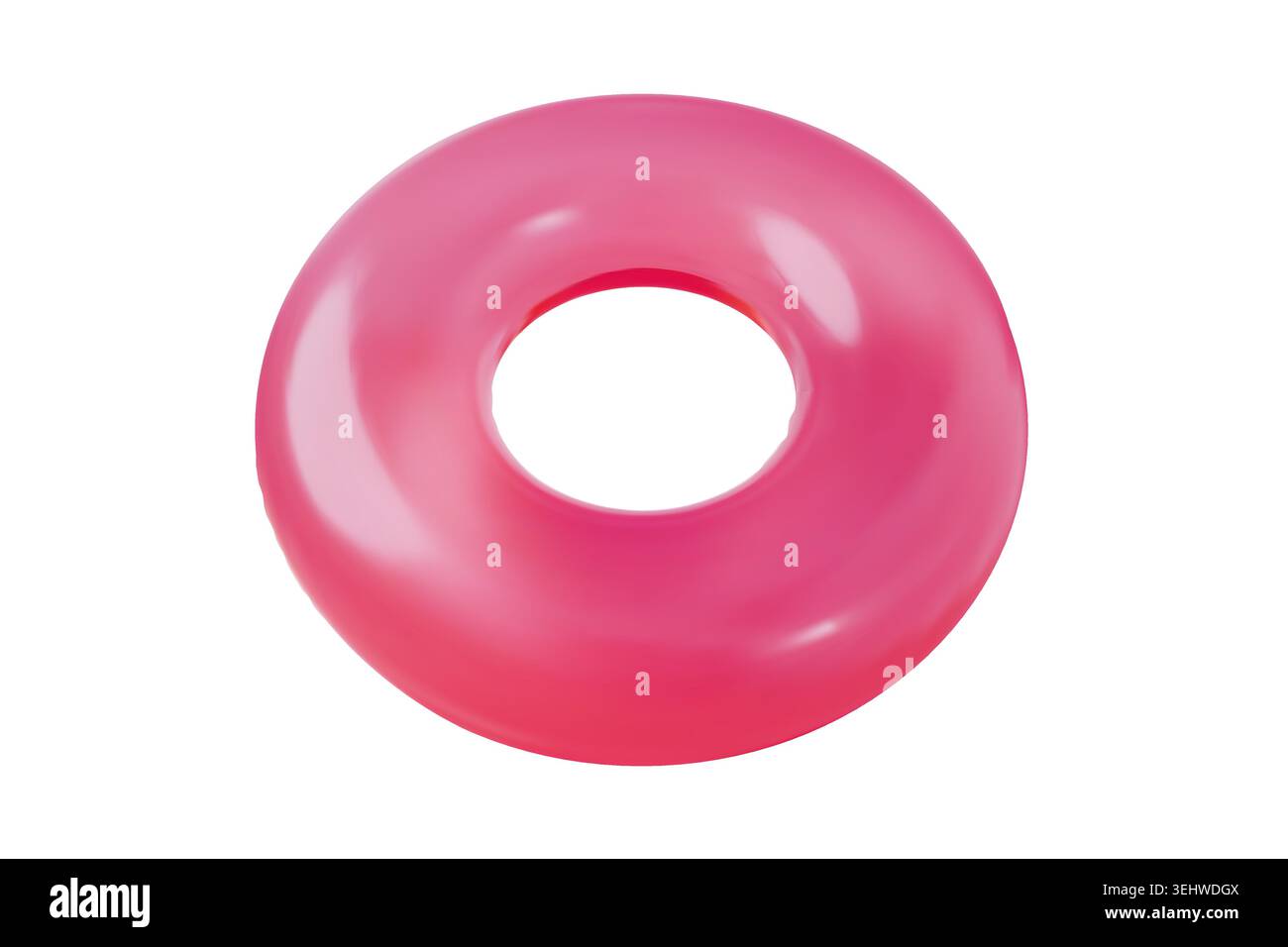 Red inflatable swim ring isolated on a white background. Classic rubber floatie water tube for pool or beach use, summer vacation concept Stock Vector