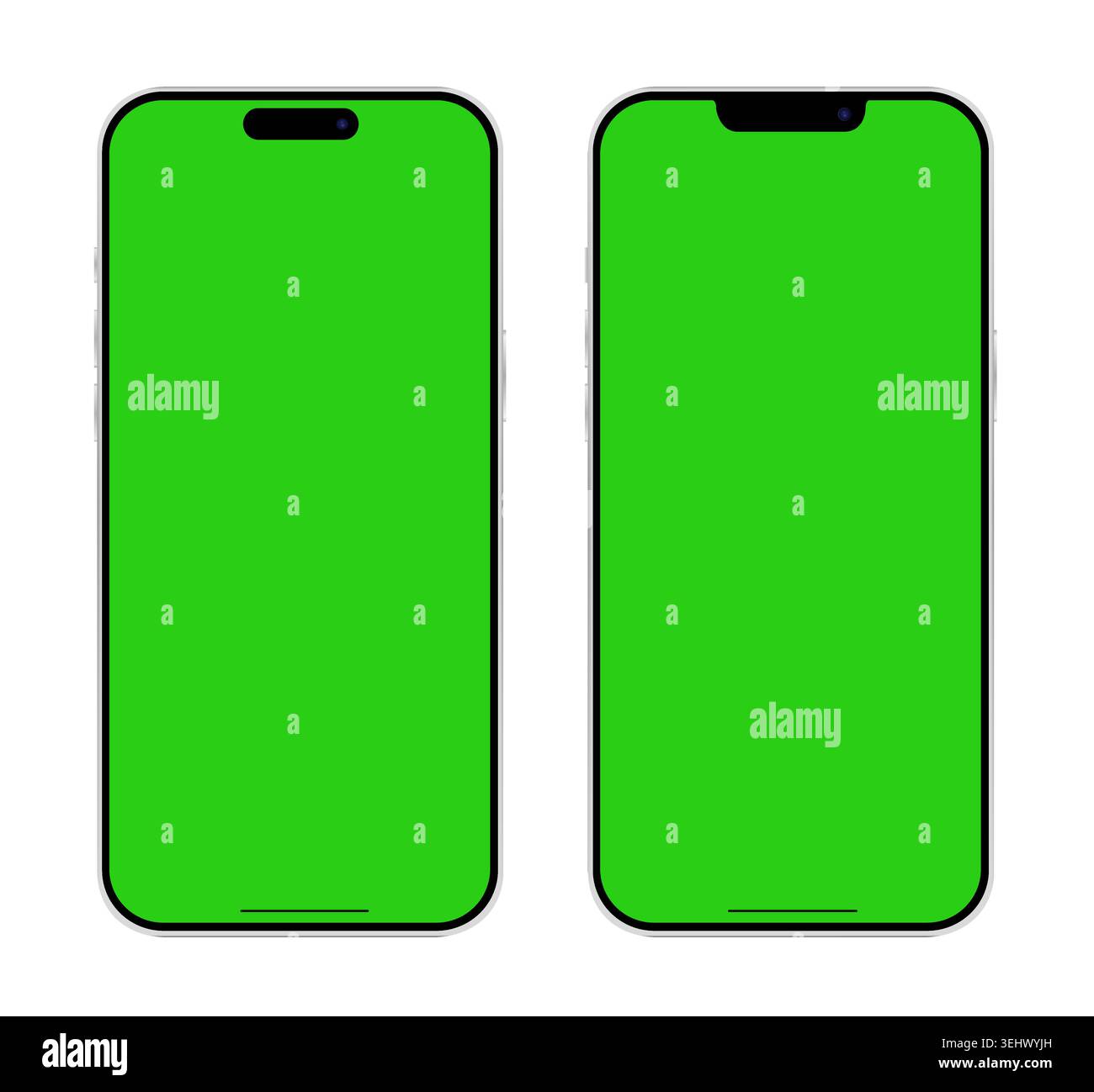Two modern iphone 17 promax and previous model mockups. Stock Vector