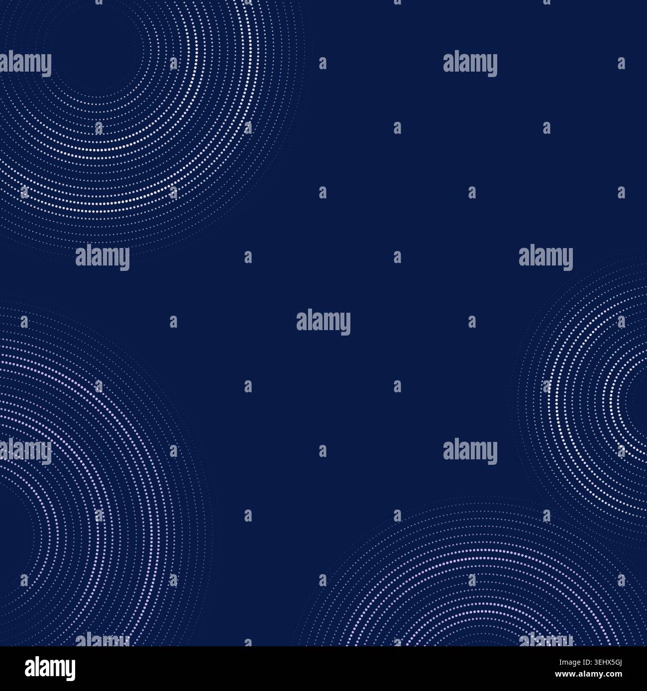 Modern dotted background featuring floating circular ring forms built from clean vector particles Stock Vector