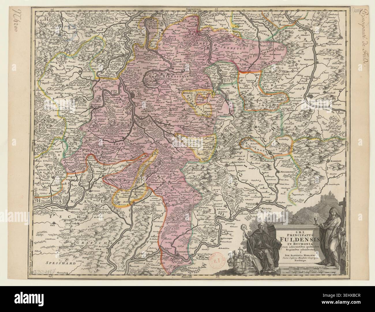 Fulda region heraldic map illustration hi-res stock photography and ...