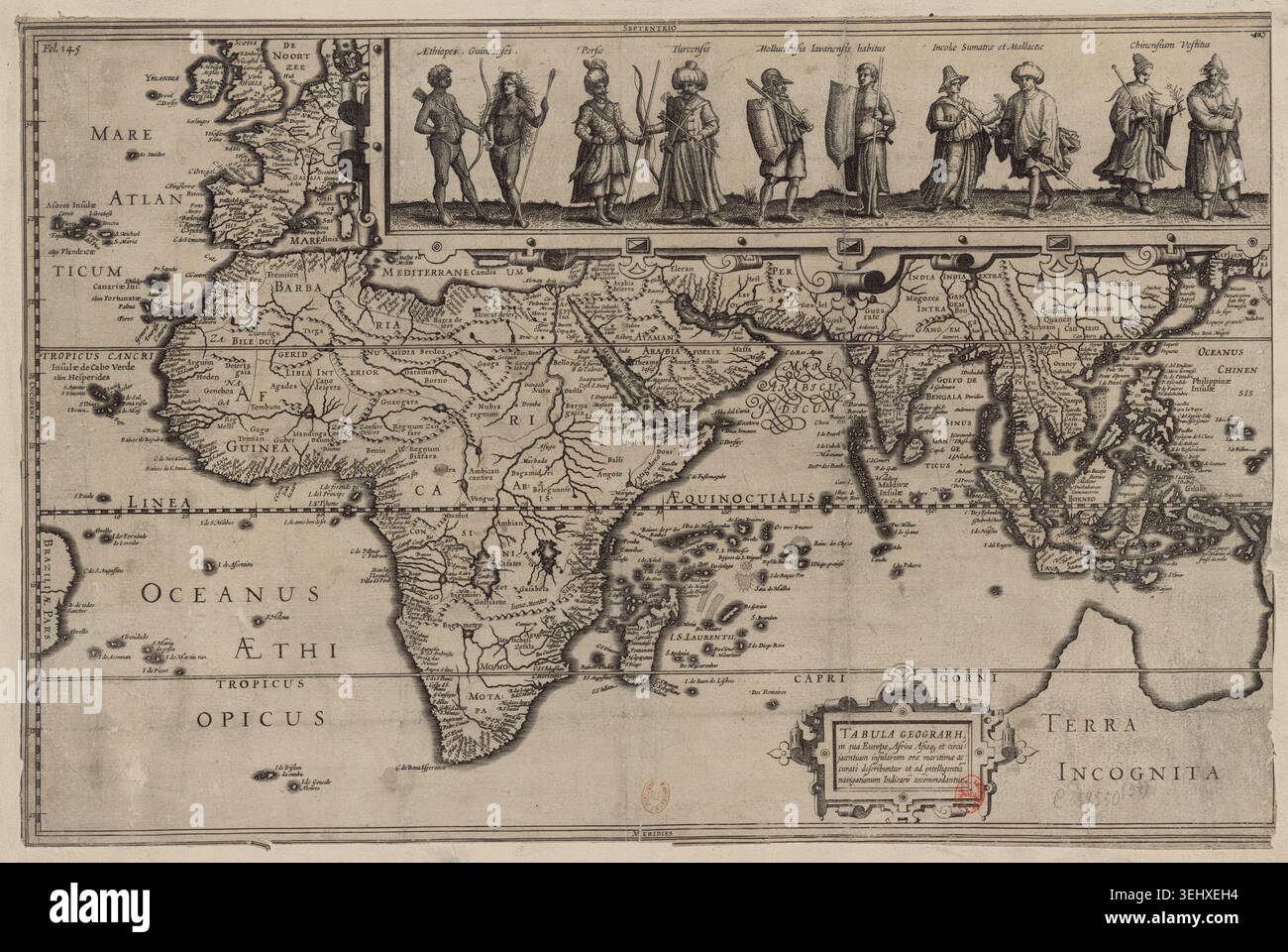 Undated Map An engraved map combined South Asia and Africa with decorative ...