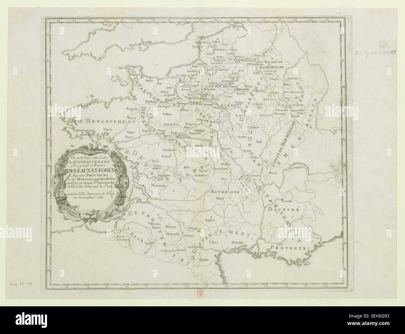 Undated Map Undated engraved map of France presents political and administrative ...