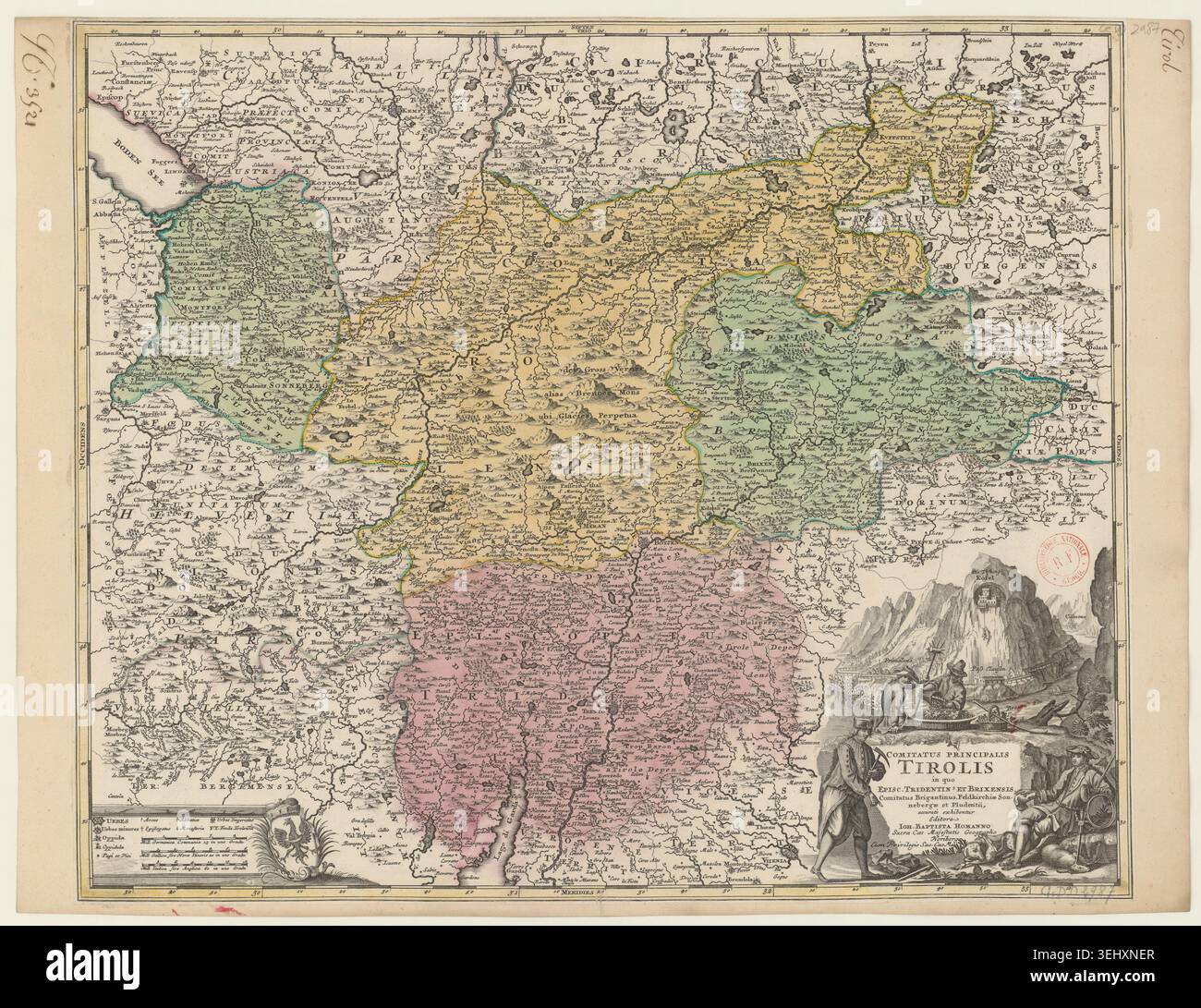 Italian map of trento and brixen hi-res stock photography and images ...
