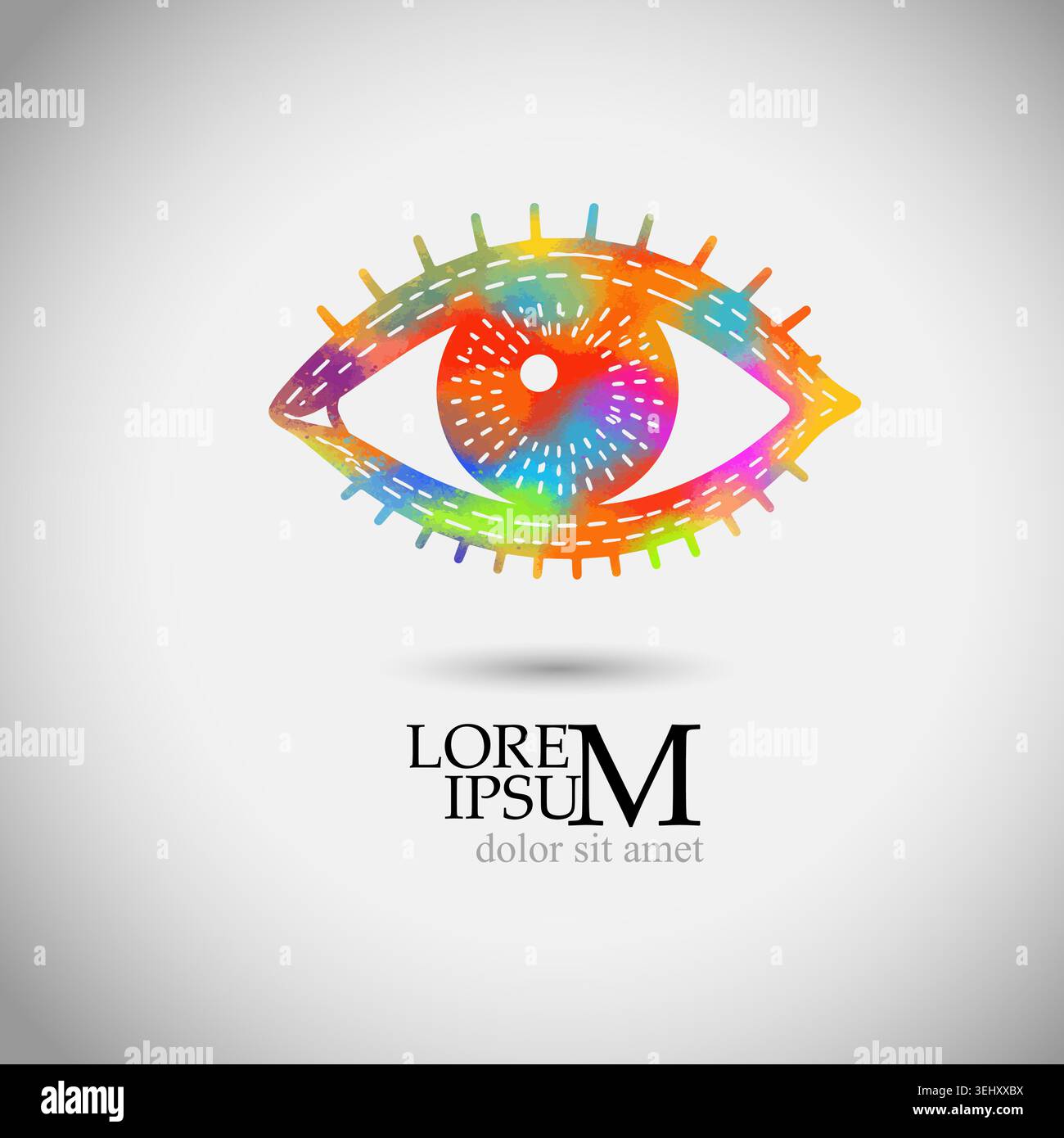 eye logo Hand drawn. Not AI, vector illustration. Stock Vector