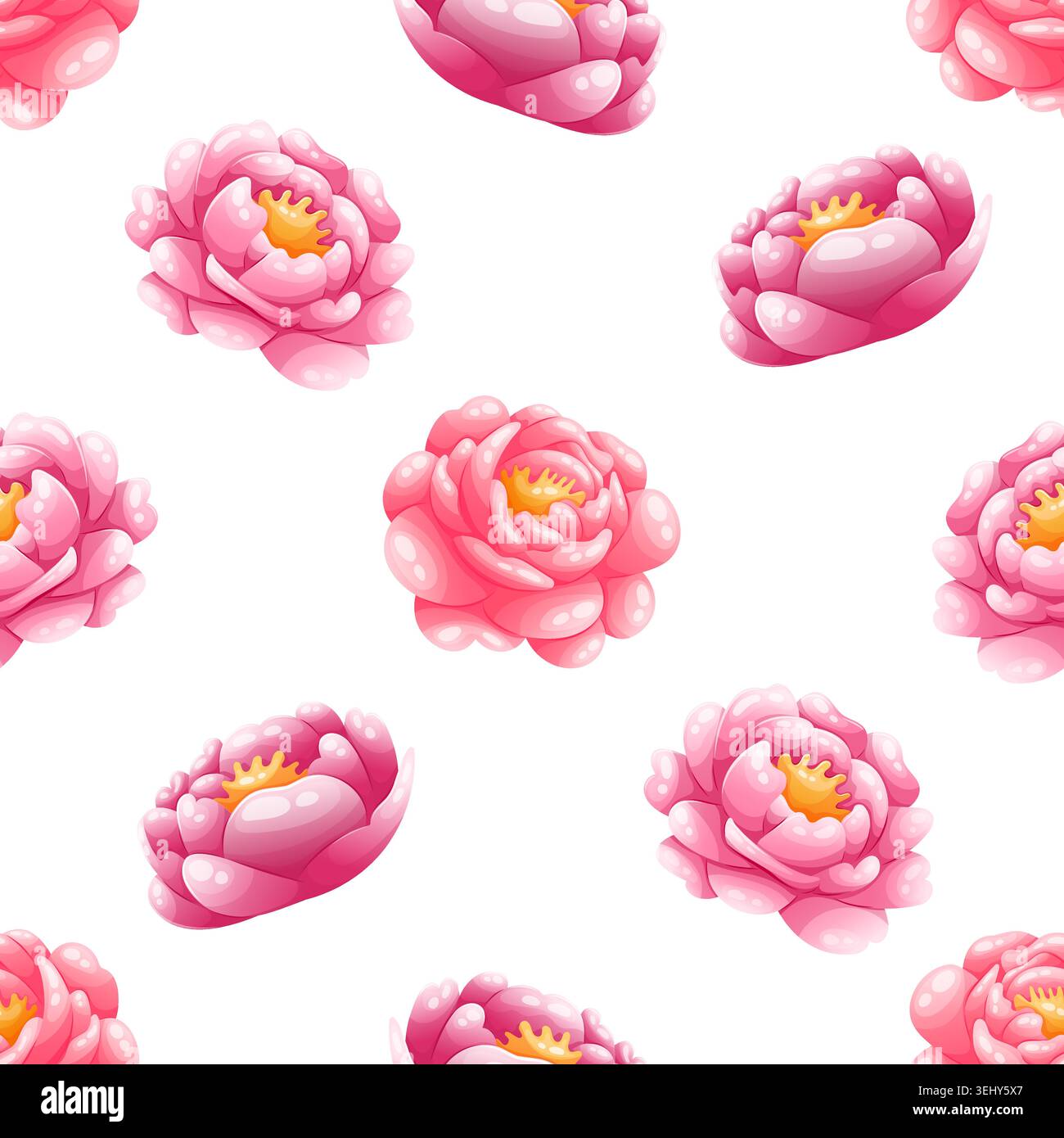 Seamless pattern with pink peonies Stock Vector