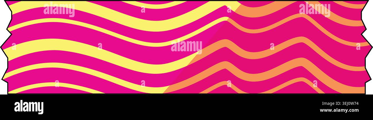 Decorative duct tape banner with wavy pattern Stock Vector