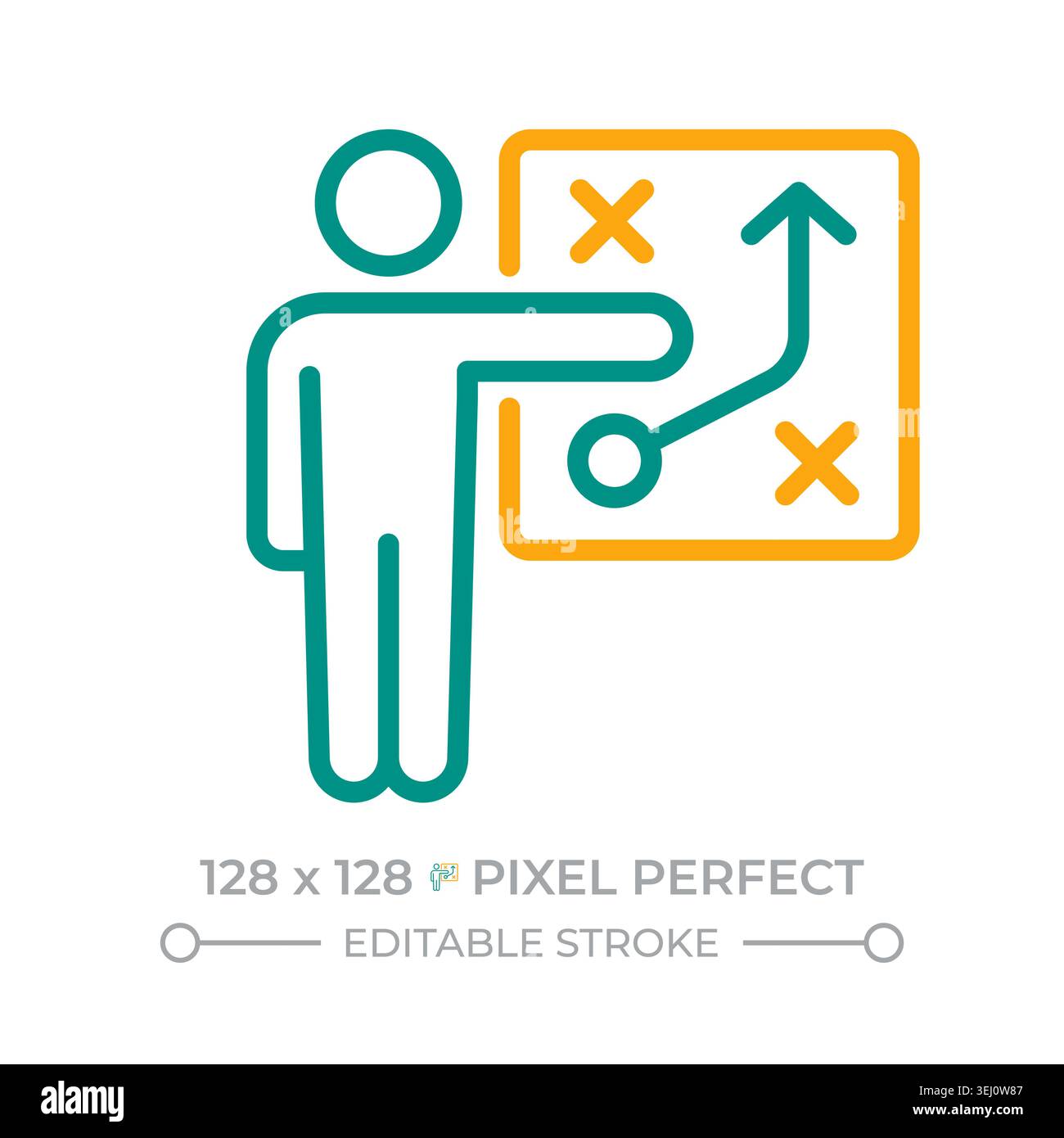 Strategy presentation two color line icon Stock Vector