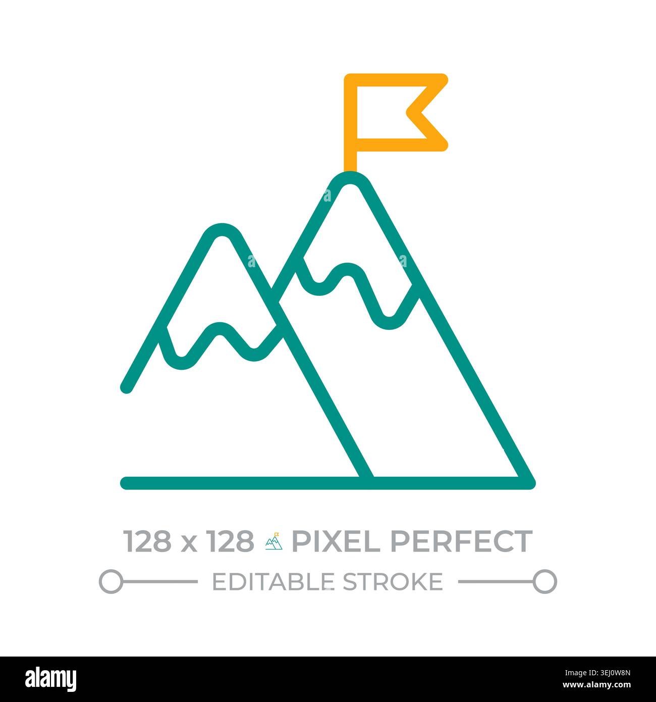 Mountain peak two color line icon Stock Vector