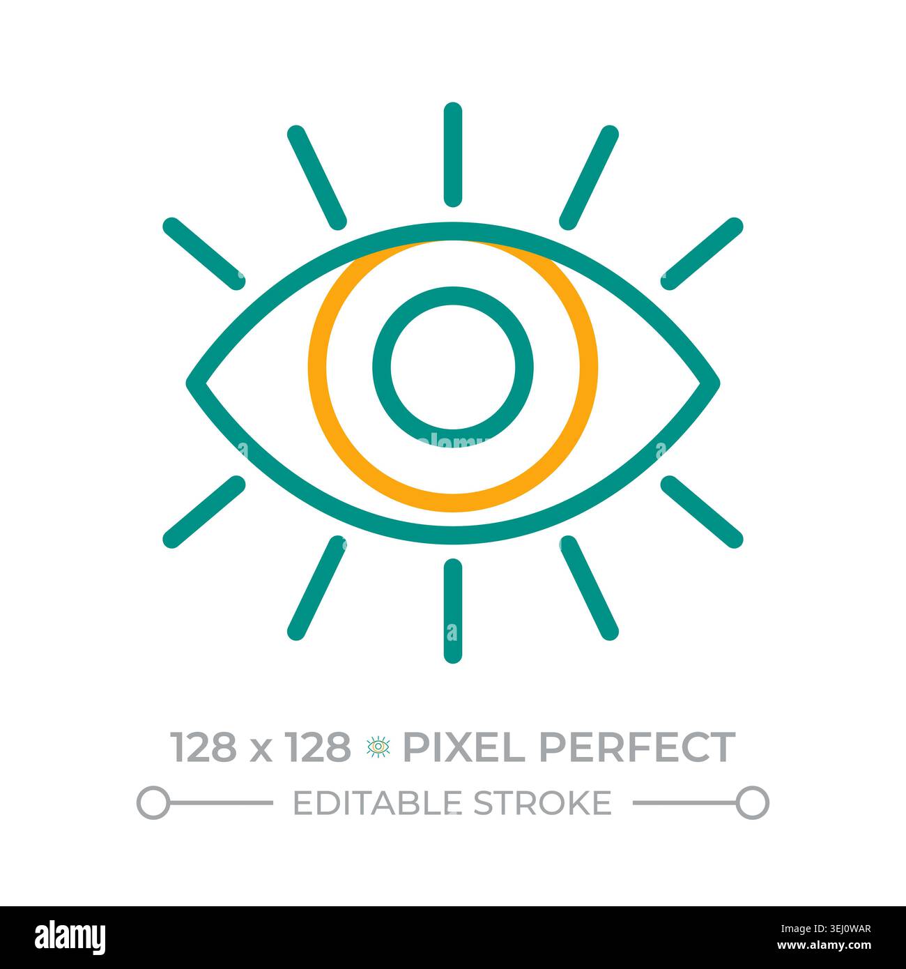 Open eye two color line icon Stock Vector