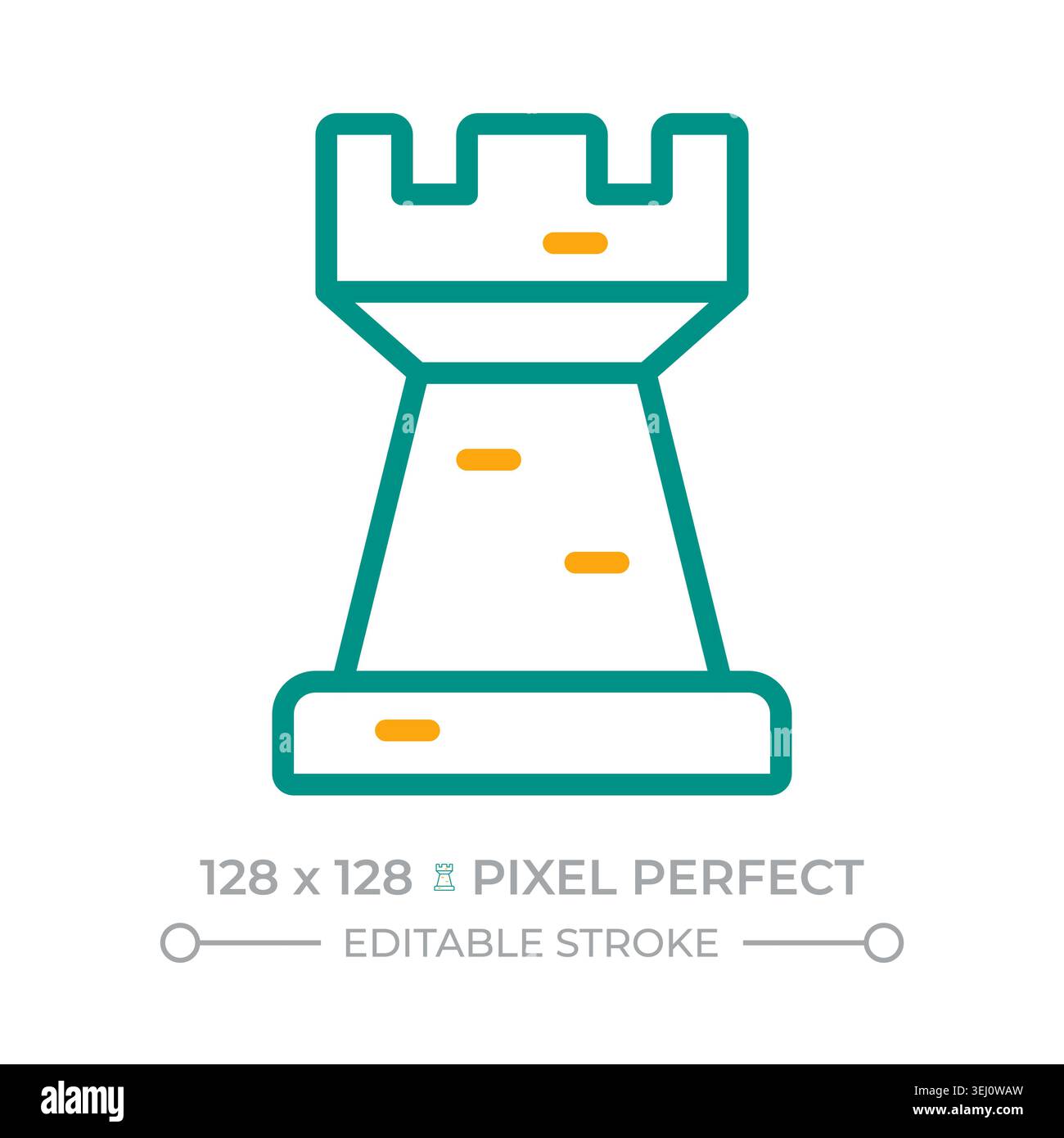 Rook two color line icon Stock Vector