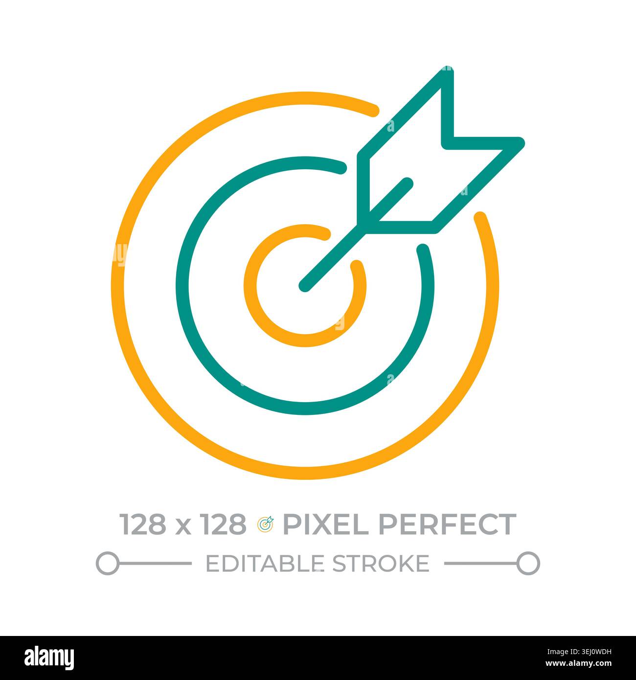 Aim goal two color line icon Stock Vector