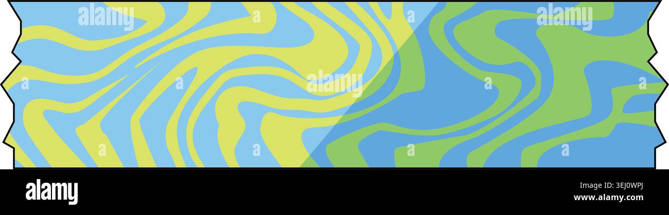 Decorative duct tape element with abstract wavy pattern Stock Vector