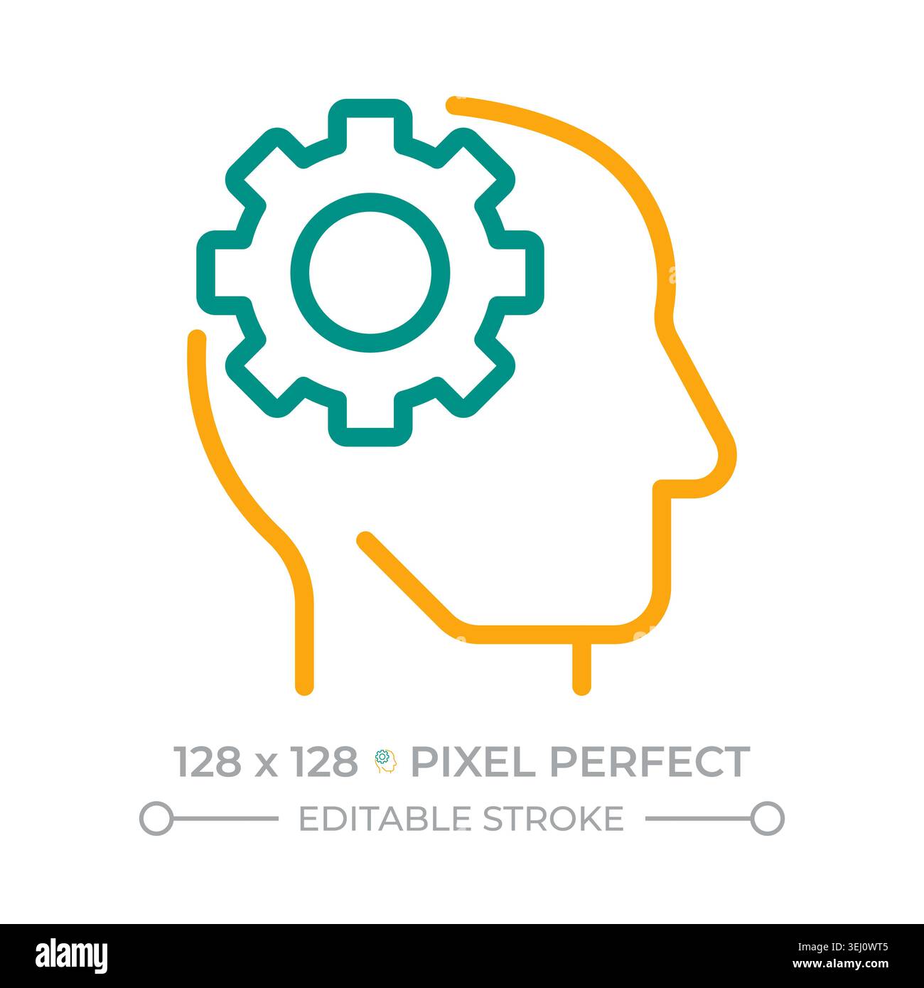Cognition two color line icon Stock Vector