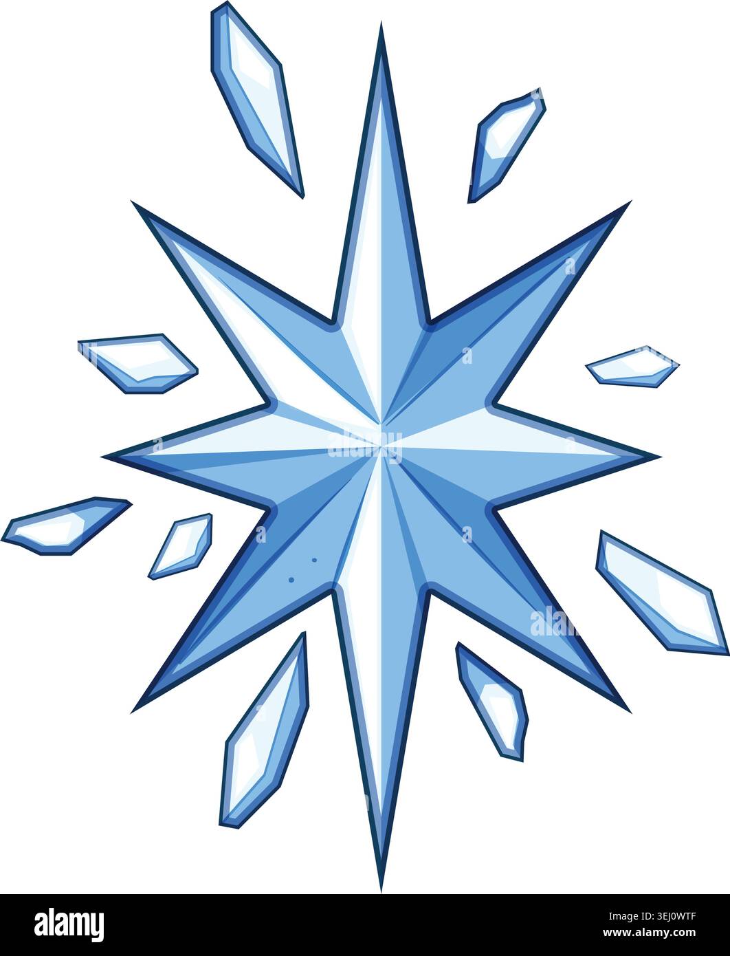 Ice blast magic freezing winter burst icon Stock Vector