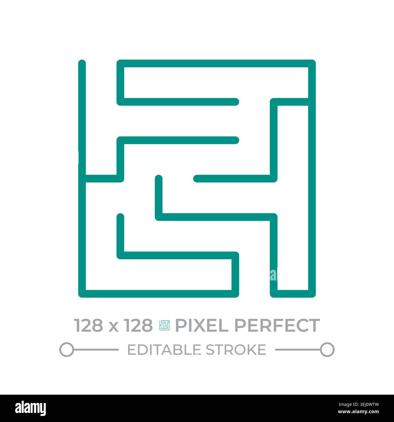 Maze two color line icon Stock Vector