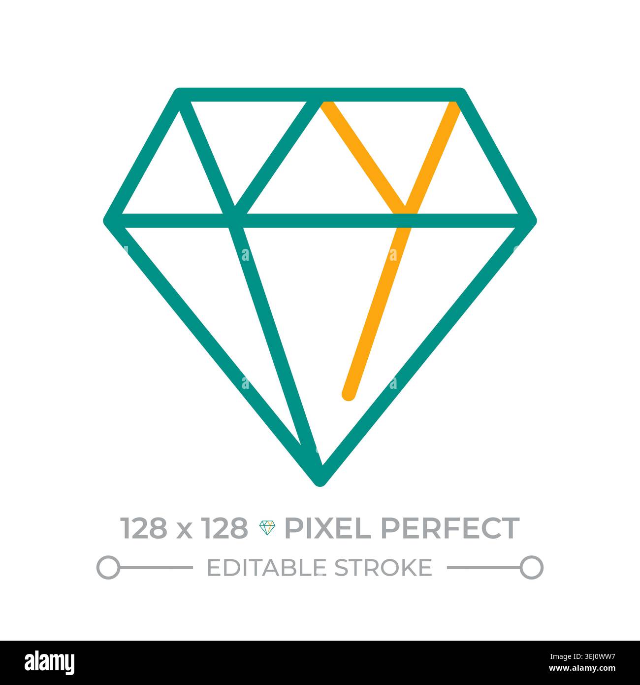 Diamond two color line icon Stock Vector
