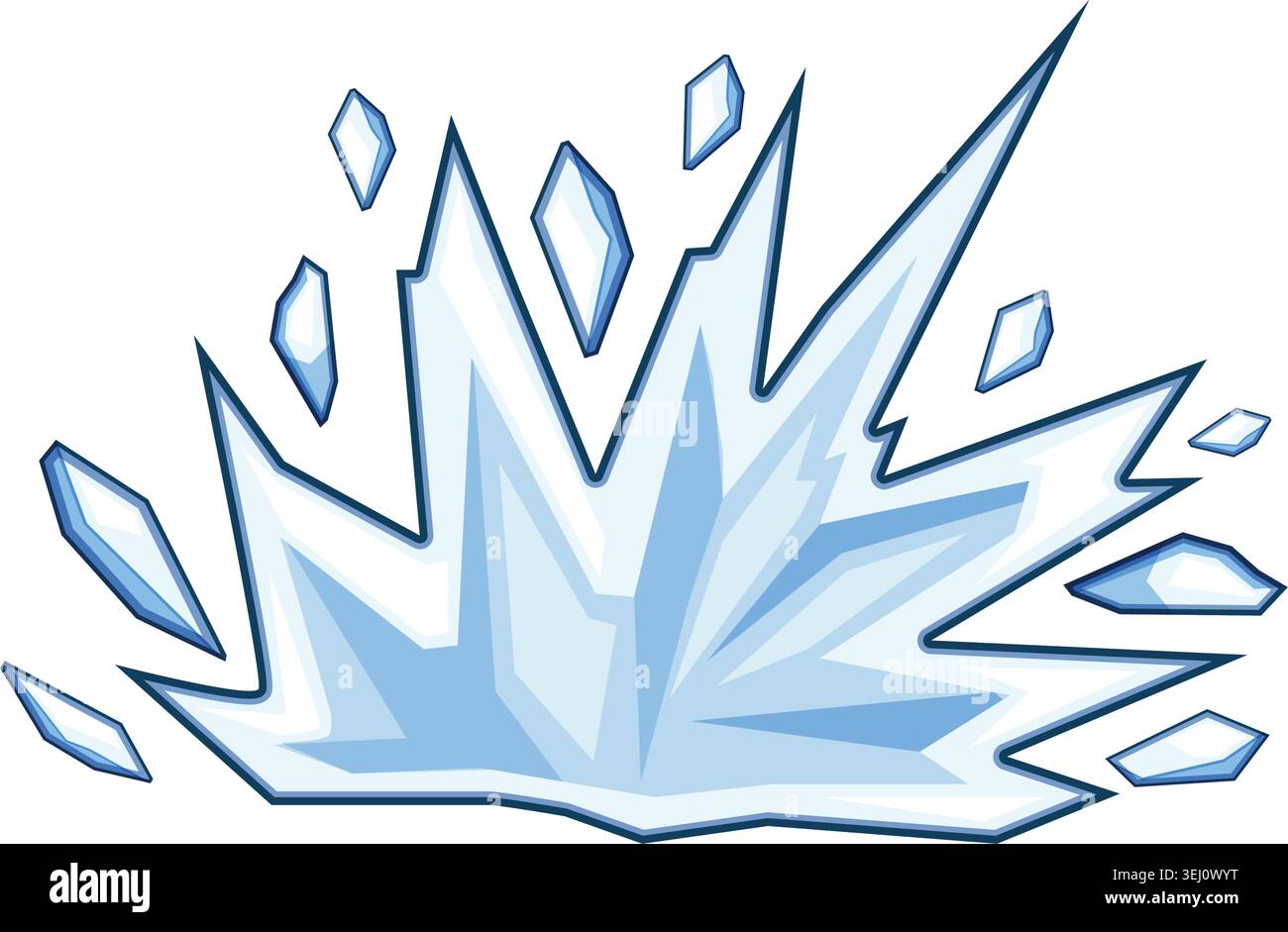 Ice blast exploding with sharp frosty shards Stock Vector