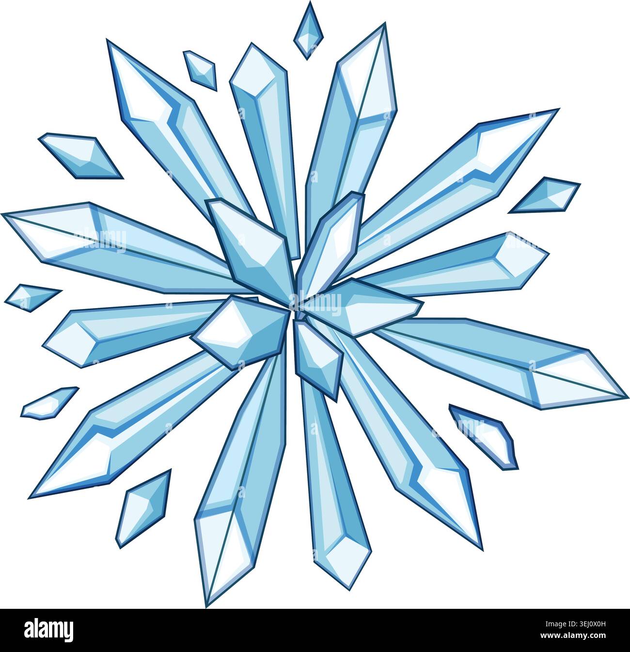 Ice blast concept with exploding crystal shards Stock Vector