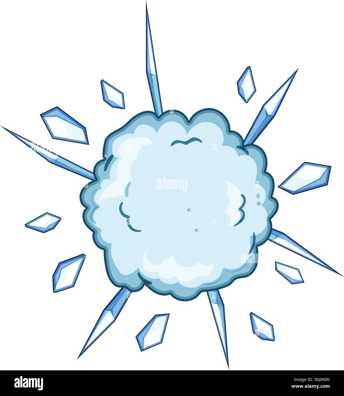 Ice blast exploding with sharp icicles and cold shards Stock Vector