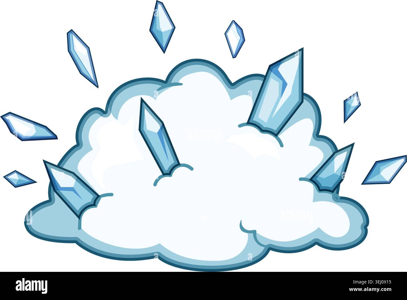 Ice blast impact creating cold winter explosion Stock Vector