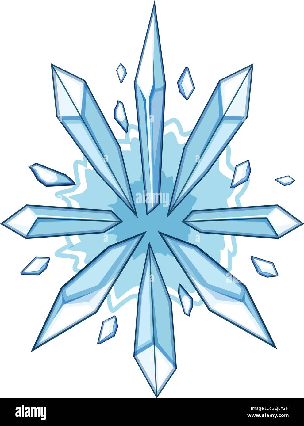 Ice blast magic freezing crystals symbol Stock Vector