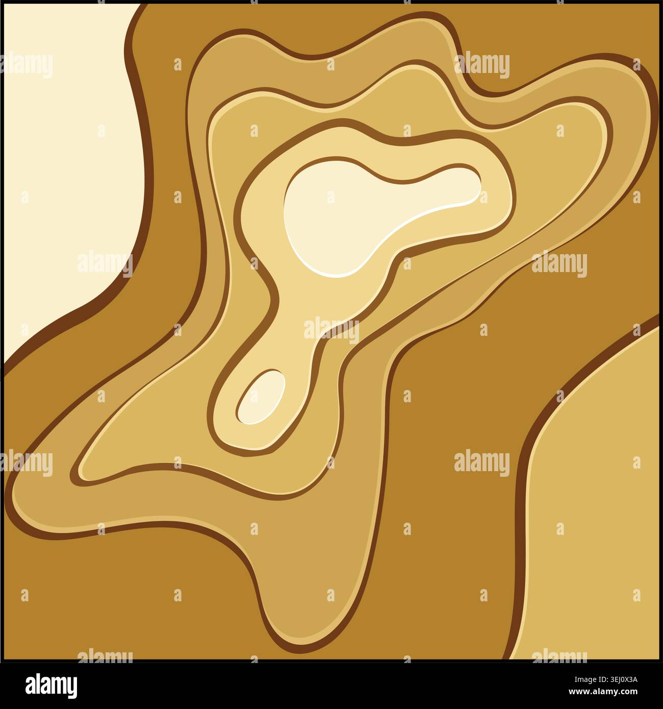Layered paper cut abstract topography waves background Stock Vector