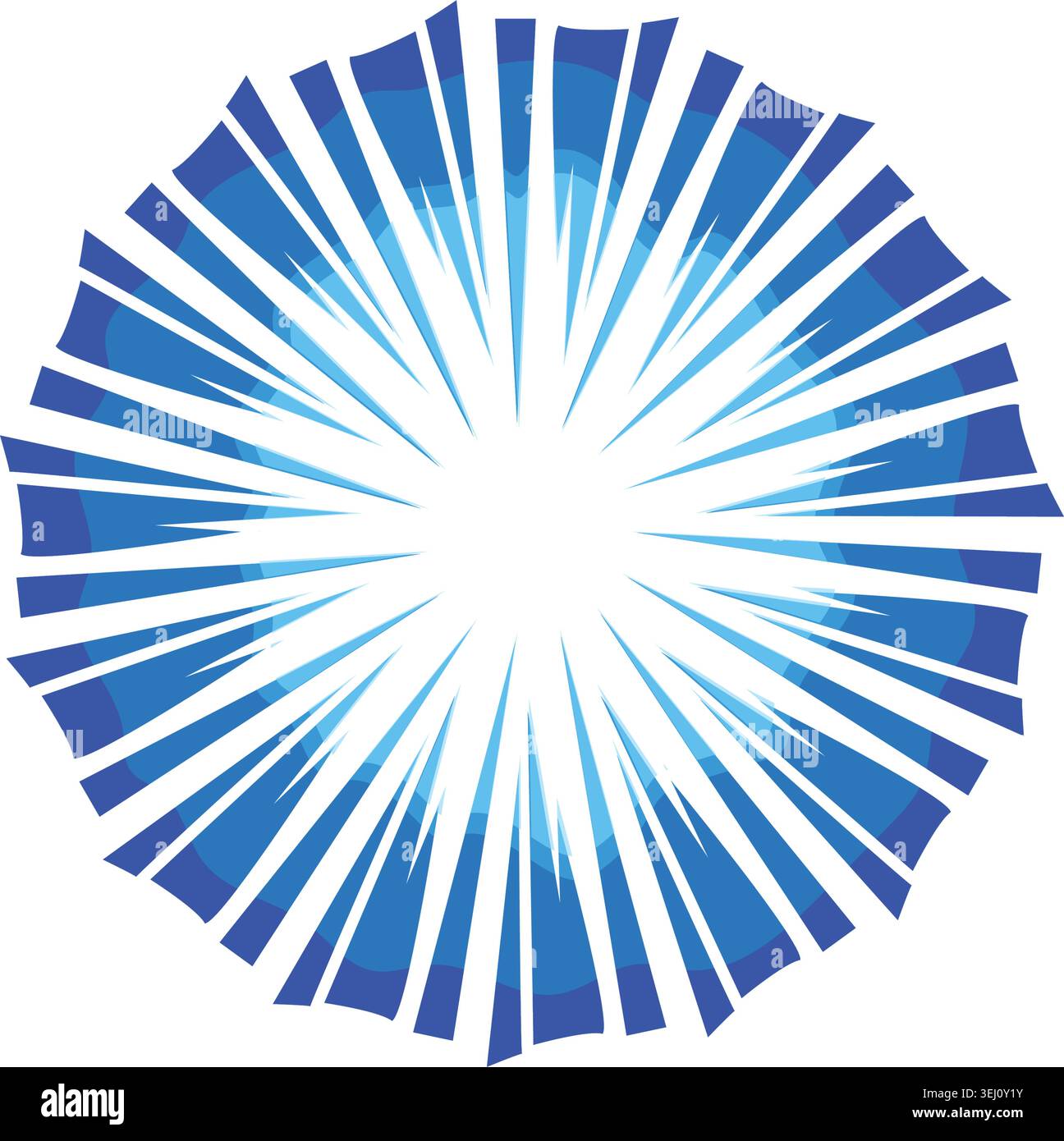 Abstract blue radial burst rays motion design Stock Vector