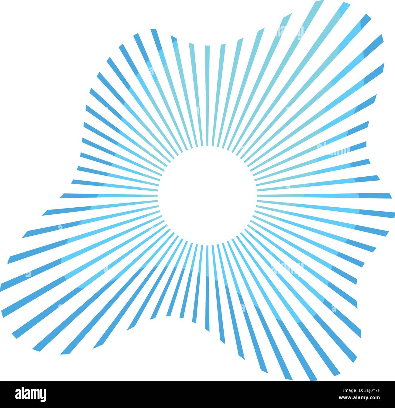 Abstract blue radiating lines creating organic shape Stock Vector