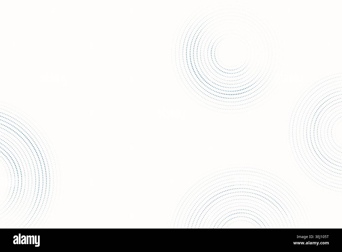Modern dotted background featuring floating circular ring forms built from clean vector particles Stock Vector