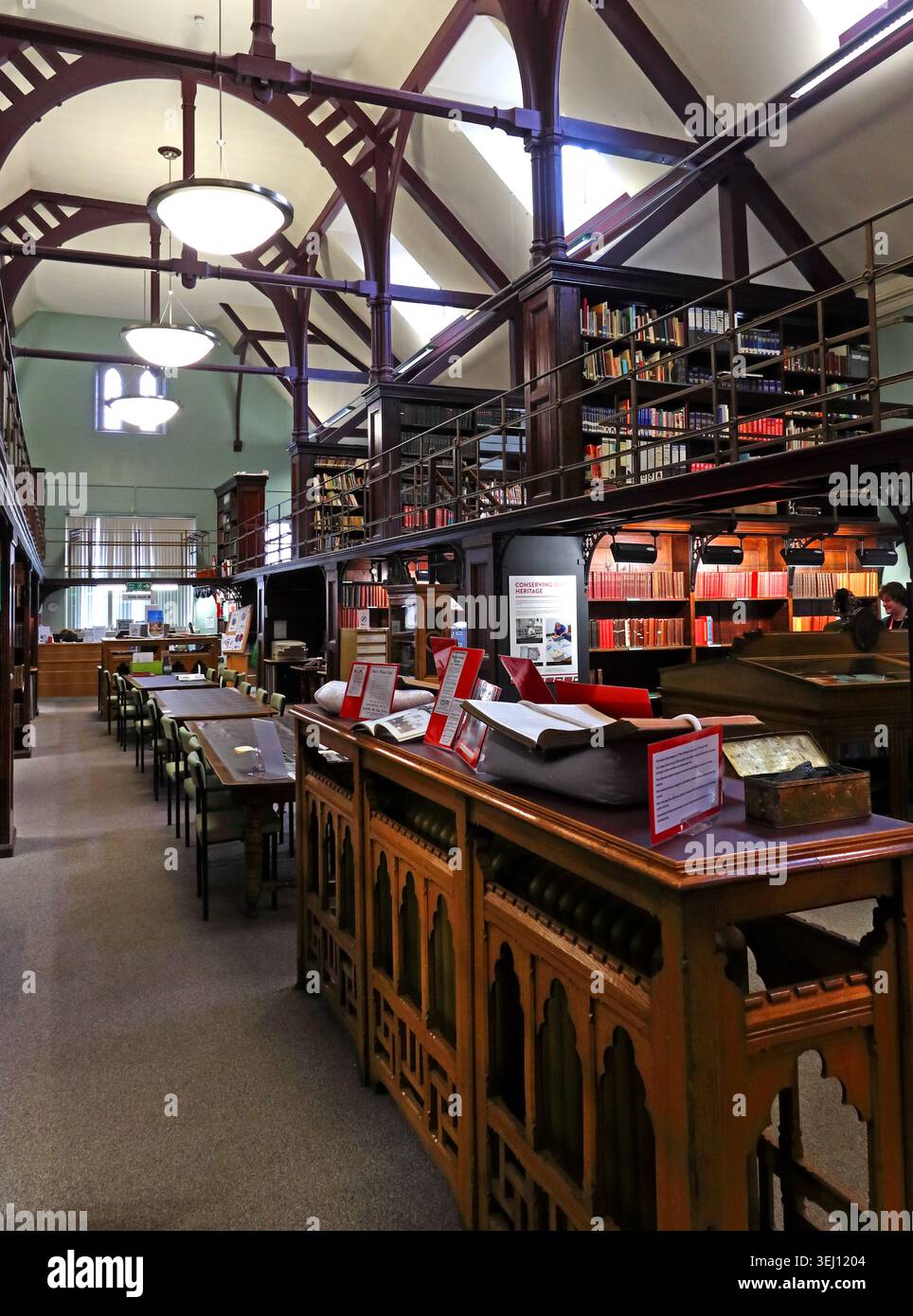 Wigan library and archives interior in Wigan, Greater Manchester, England, UK. Stock Photo
