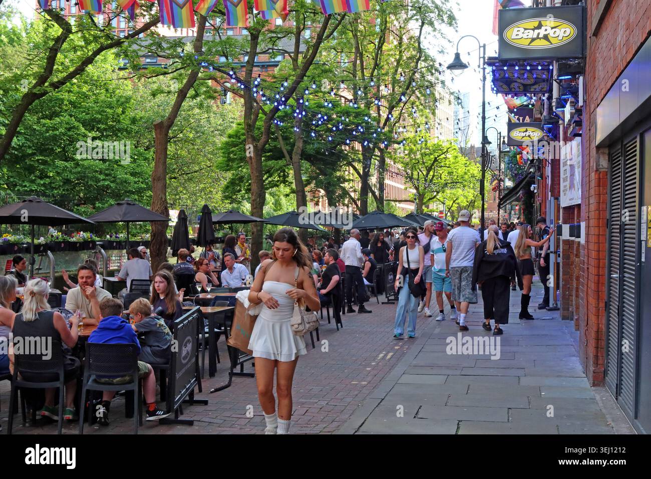 BarPop on Canal Street in Manchester Gay Village, Manchester, England, UK. Stock Photo