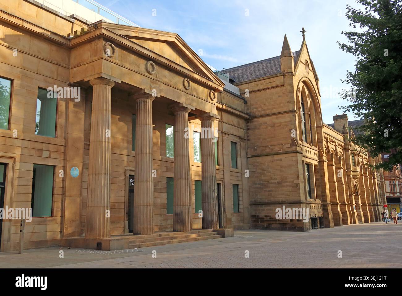 University of Manchester Christie Library and Whitworth Hall on Oxford Road, Manchester, England, UK. Stock Photo
