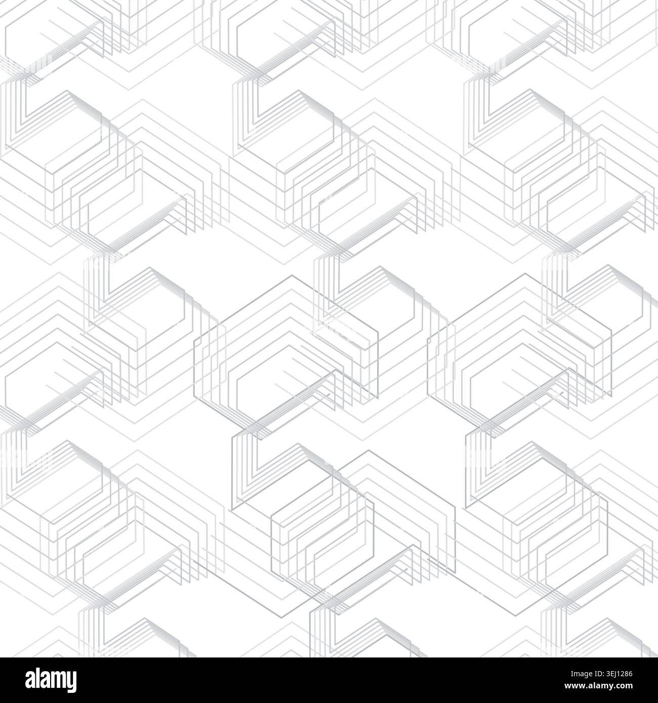 Clean geometric labyrinth background with repeated angular maze lines and subtle layered spacing Stock Vector