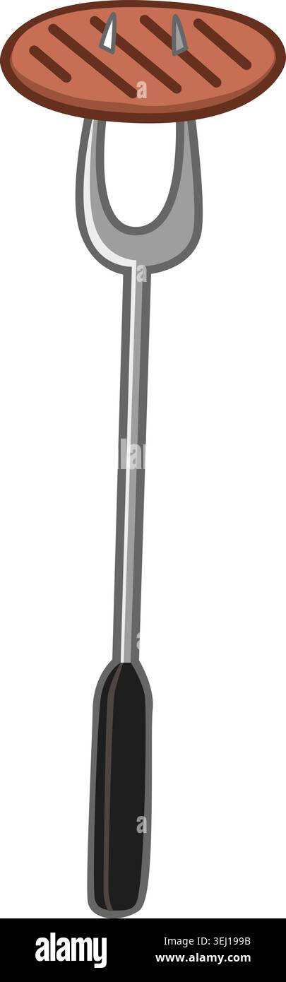 July 4th BBQ Fork - Burger Stock Vector