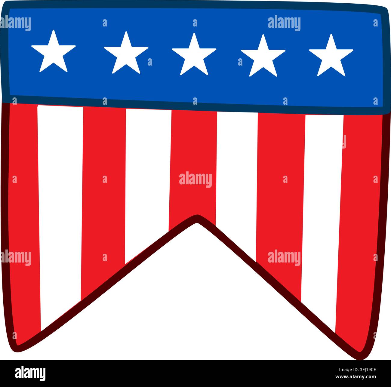July 4th Banner - Single Stock Vector