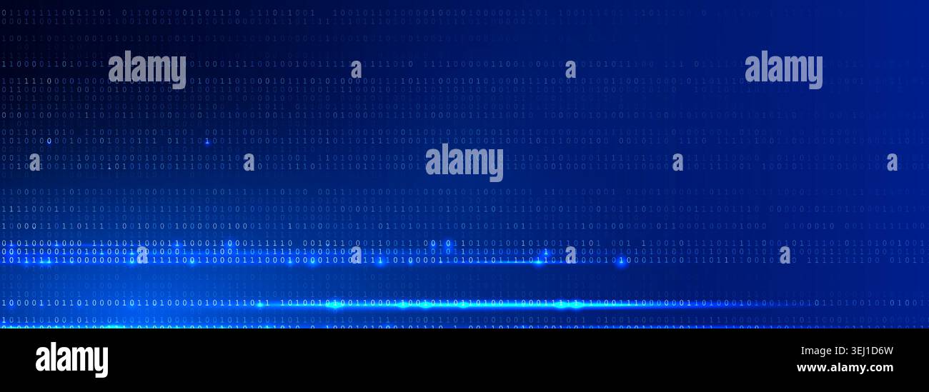 Blue Binary Data Software Programming Code Background. Random Parts of Program Code. Digital Data Technology Concept. 1 0 Machine Code. Random Binary Stock Vector