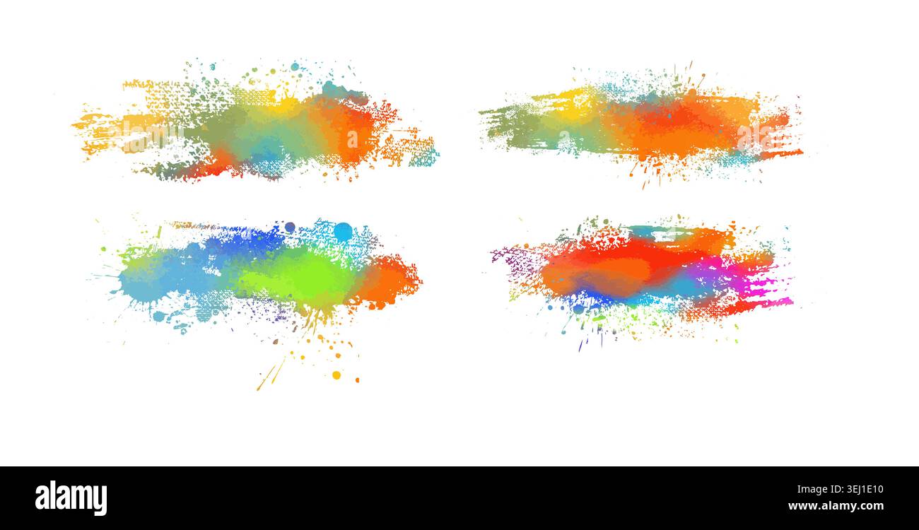 Colored blots set. hand drawn. Not AI, Vector Stock Vector