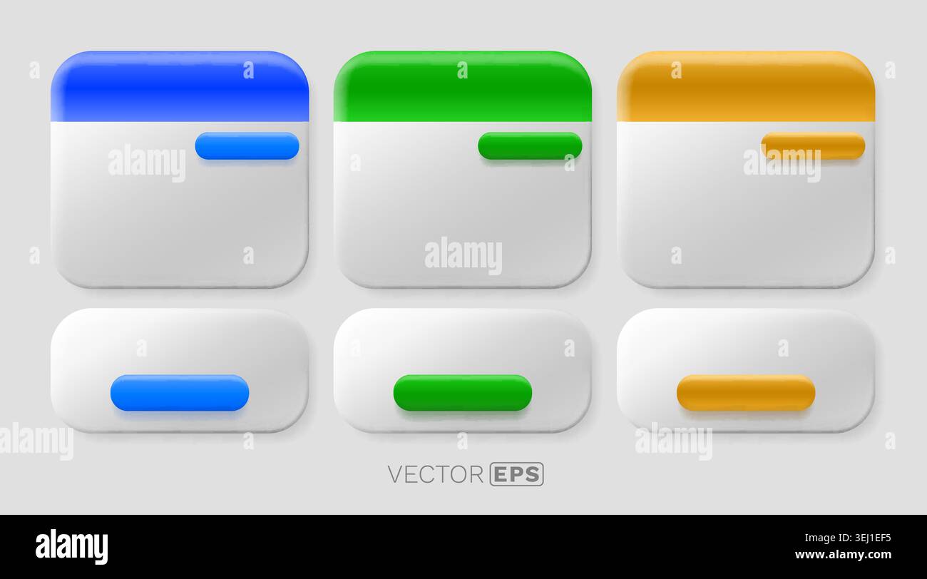Modern neumorphic UI cards and buttons for web and app design. Clean ...