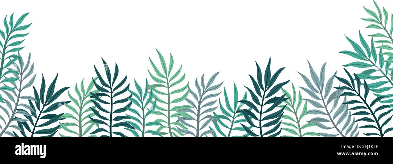 Background with palm leaves with space for text Stock Vector
