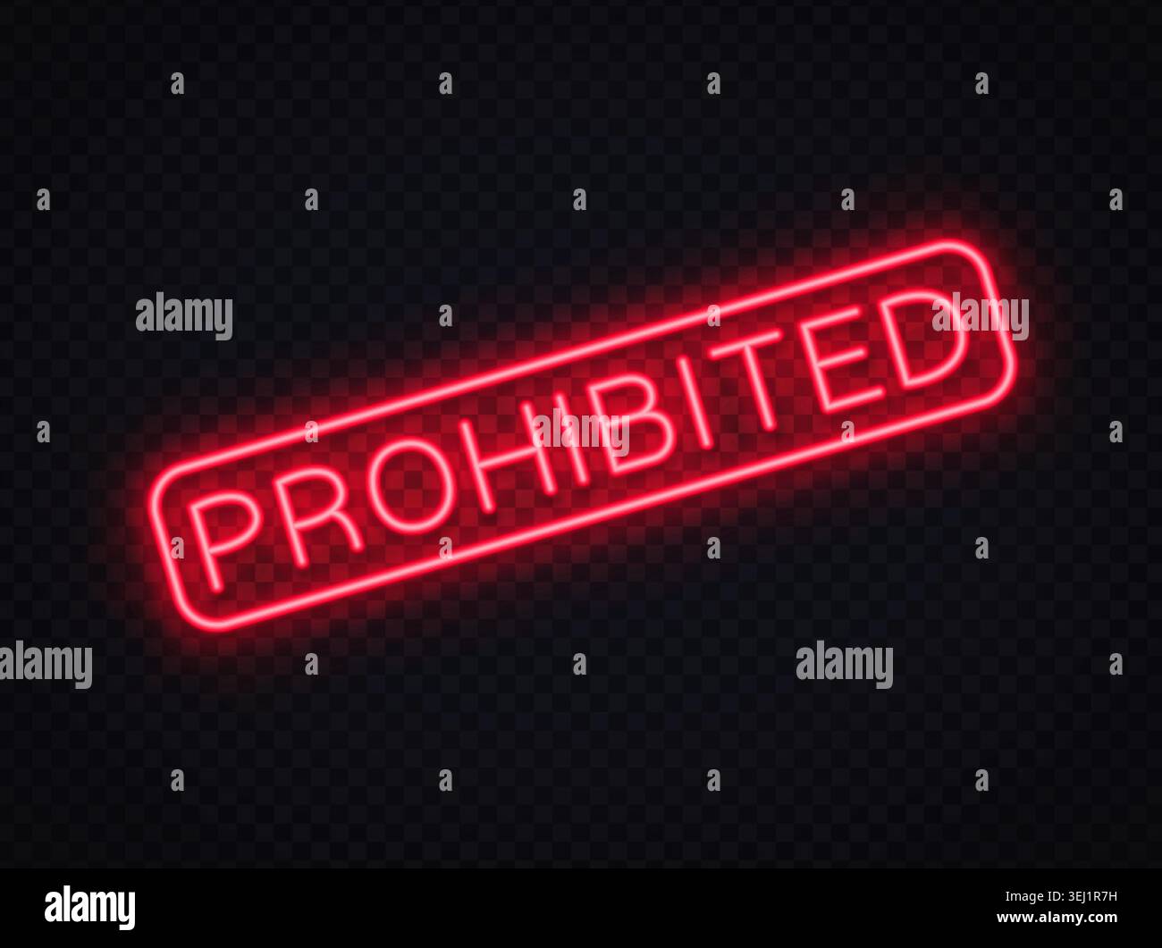Forbidden Stop Glowing red neon prohibition symbol hi-res stock photography and images ...