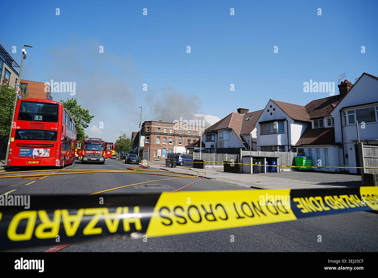 London, Britain. 27th May, 2026. Police cordon off the scene after a ...