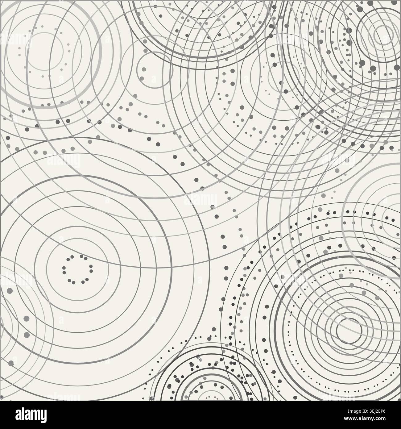 Abstract background made from overlapping concentric circle groups with subtle flattened transparency colors Stock Vector