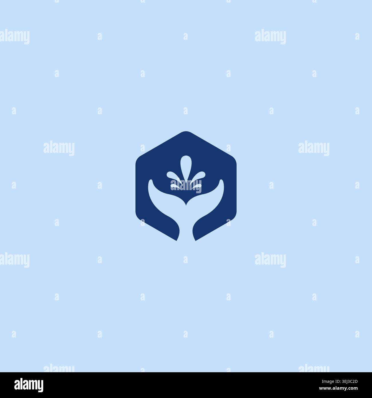 Whale Tail Hexagon Logo Design. Whale Icon Stock Vector