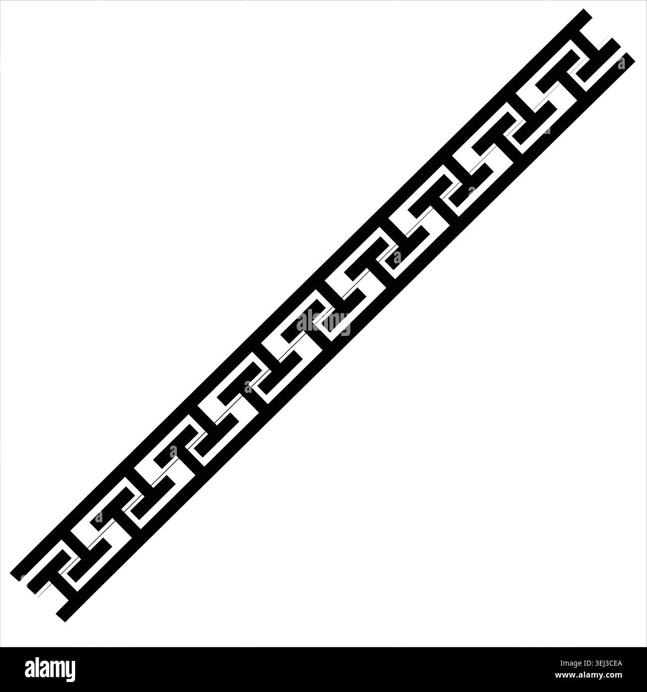 Black and white chain link fence section Stock Vector