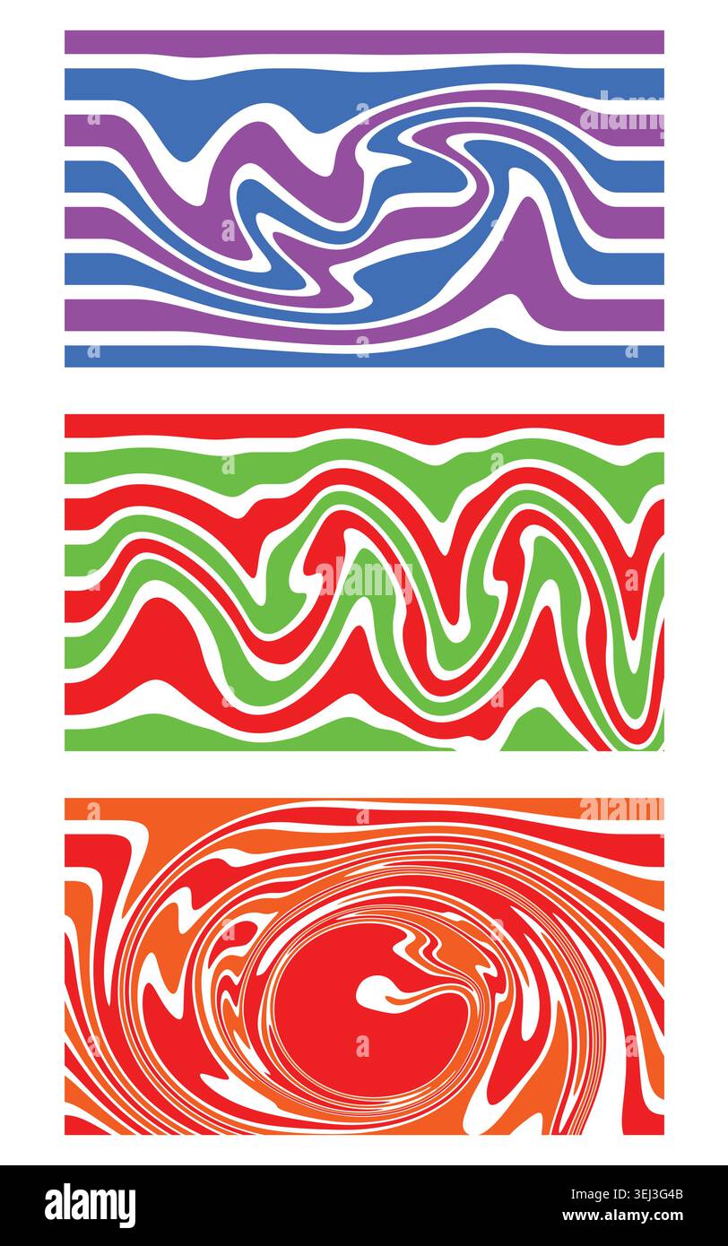 Abstract horizontal liquid wave stripe banner vector background Stock Vector