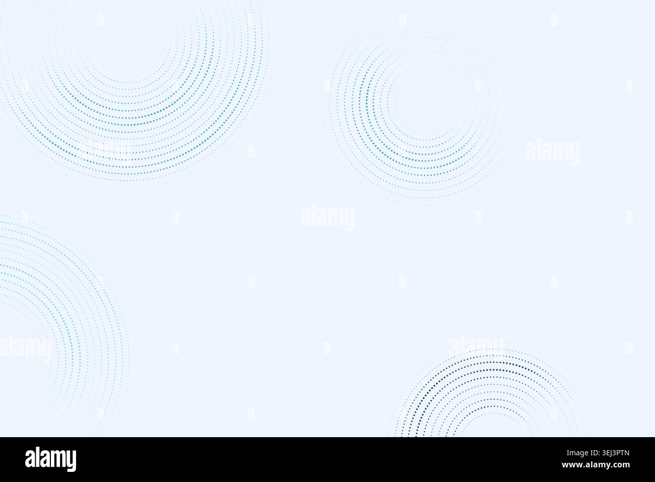 Modern dotted background featuring floating circular ring forms built from clean vector particles Stock Vector