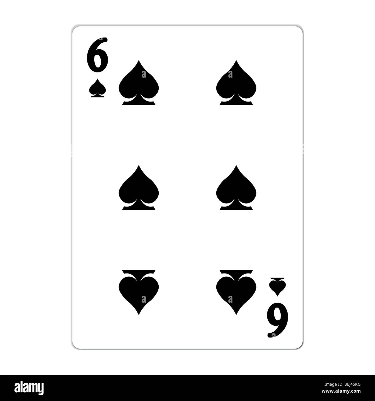 Six of spades. Playing card with golden elements. Casino icons. Pictograms representing different suits. Vector illustration. Flat design for modern Stock Vector